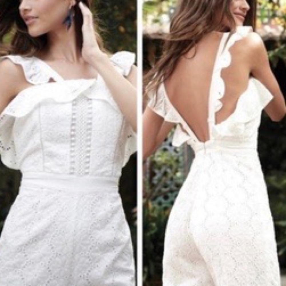 White Eyelet Jumpsuit size M